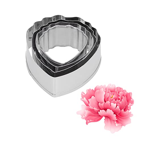 Tissting 4 Stück Gebäck Ausstecher Set Edelstahl Ausstechformen Set Pfingstrose Form für Herstellung Kuchen Keksen und Fondant Tissting 4 Stück Gebäck Ausstecher Set Edelstahl Ausstechformen Set Pfingstrose Form für Herstellung Kuchen Keksen und Fondant von Tissting