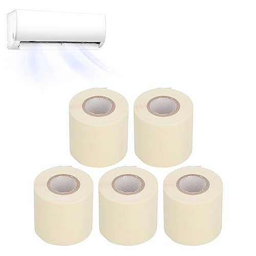 Tissting 5Pcs PVC Isolierungs Reparatur Band, Isolierband Klimaanlage Schlauchverband Leck Seal Notfall Reparaturdraht Kupferrohr Tape(Sahne) von Tissting