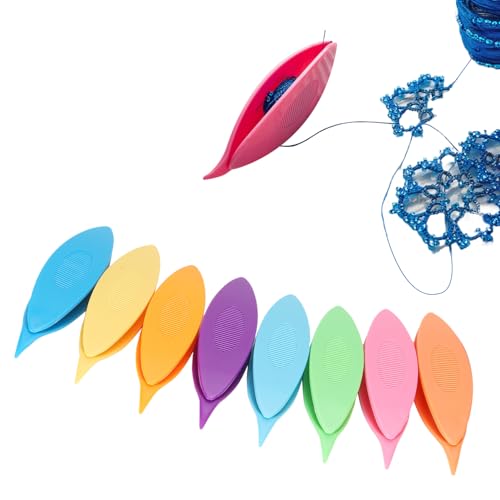 9 Stück Occhi Schiffchen Kit Bunte Kunststoff Tatting Shuttle Stricknadeln Häkel Maschenstopper Occhischiffchen für DIY Hand Spitze Herstellung Handstricken Werkzeug von Tissting