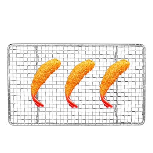 Tissting Kuchengitter Abkühlgitter Edelstahl Grillrost 19,5 x 11,5 cm Rechteckige Antihaftbeschichtete Kühlen Tortenkühler Backgitter für Kochen, Braten, Grillen von Tissting