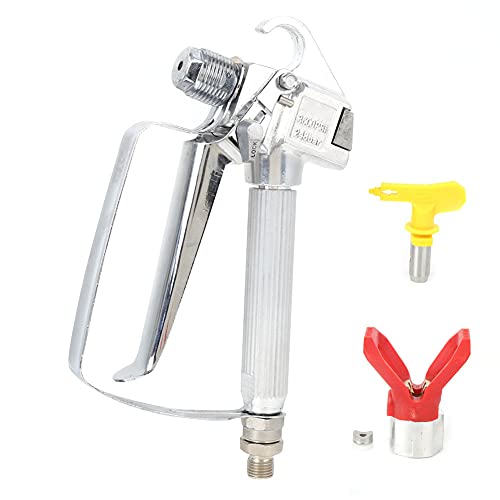 Tissting Airless Paint Sprayer Hochdruck, ergonomisches Handwerkzeug, 3600 psi Düse, 517-Airbrush-Spitze für Wagner Sprühgeräte-Accessoires (Sprühpistole + gelbe Düsensitz + rote Düse) von Tissting