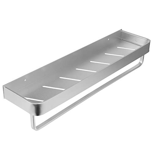 Tissting Badezimmer Duschkorb, Wandmontage Badezimmer Einschichtige Ablagefläche Aluminium Regal Organizer Rack für Shampoo Seife, 35 x 12,5 cm(50cm with Rod) von Tissting