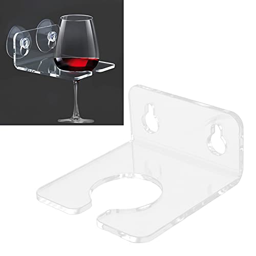 Tissting Badezimmer Weinglashalter,Weinglasständer mit Saugnäpfen Transparente Acryl Tragbare Bieraufbewahrungshalter für Duschbad Badezimmer Badewanne Küche von Tissting