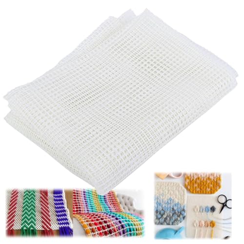 Segeltuch Netz Matte, Mesh für Rucksack Häkeln DIY Rug Hooking Häkeln Holzgriff Häkelreparaturset für Stickarbeiten Kunststoff Kreuzstich Meshstoff für Bastel,Nähprojekte (150x100cm Mesh Cloth) von Tissting