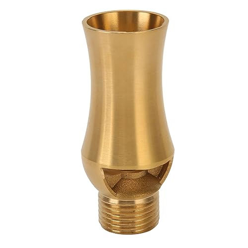 Tissting Brunnen Düse 1/2 Zoll DN15 DN20 Gold Kupfer Teich Sprinkler Sprühkopf Eisturm Kaskade Zedern Form Wasserdüse Wasserbrunnen Düsenspray für Garten Pool Teich(7.1cm) von Tissting