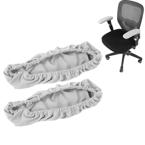 Tissting Bürostuhl Armbezug, Bürostuhl Arm Armlehne Abdeckungen Elastischer Stretch Protektor Abnehmbarer Rollstuhl Armlehnenbezug Ellbogen Unterarme Polster für Home Office (Grau) von Tissting