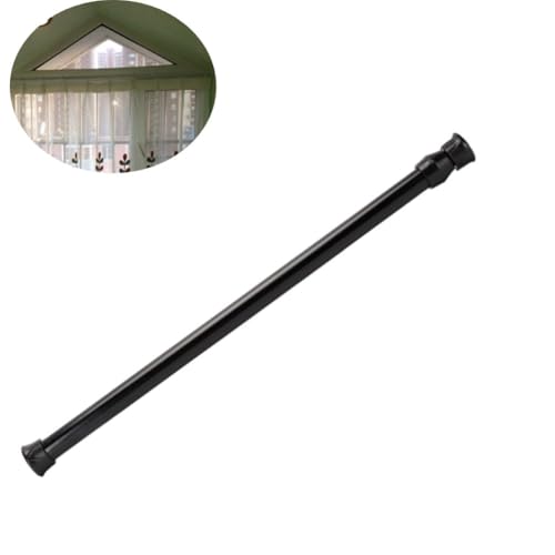 55-90cm Teleskopstange Vorhang,Duschstange Ohne Bohren Schwarz Klemm Gardinenstange Duschvorhang Stangen Telescopic Wardrobe Tail Tension Rod Kleiderstange Teleskop Katzennetz Spannstange in 13mm von Tissting