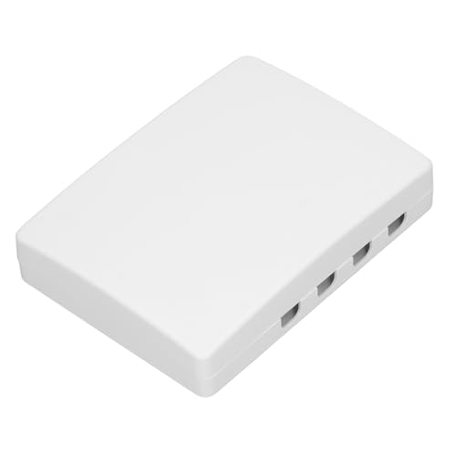 Tissting Glasfaser Verteilerkasten 4 Anschlüsse 15 x 11 Weiße Kunststoff Wandmontage Faser Splittergehäuse mit Klappplatte, Mini Fasergehäuse für SC FC von Tissting