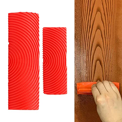 Tissting Holzmaserung Werkzeug, 2 Stück Wood Graining Rubber Painting, Gummi Malwerkzeug DIY Wandfarbe Dekoration, Wood Grain Design Decorating Tool, Geeignet für das Projekt von Tissting