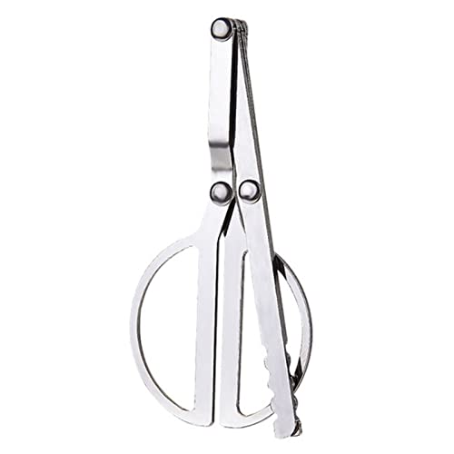 Tissting Kleine Brennholzzange Faltbare Brennholzzange aus Edelstahl mit Rutschfestem, Gezahntem Schürhaken für Draußen Lagerfeuer Poker Herd Feuergrube Grill(20x5x0,6cm/7,9x2,0x0,2 Zoll) von Tissting