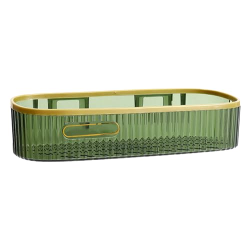 Tissting Kunststoff Duschablage 20cm Ohne Bohren Wandmontage Badezimmer Eckregal Moderner Stil Transparente Duschregal für Bad Küche Toilette(Green Strip) von Tissting