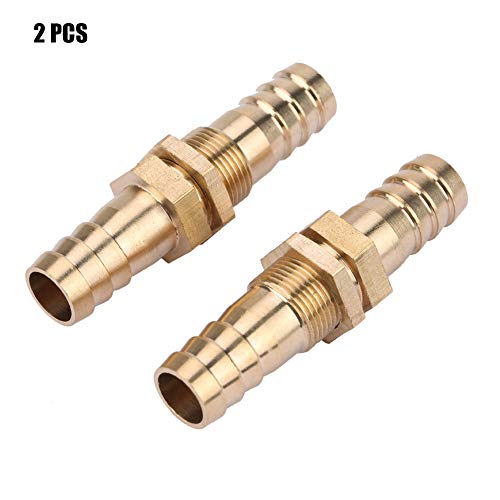 Tissting Messing-Hohlbolzen Rohrverbinder, Gewindeadapter M8x6mm 2Stk Bulkhead-Kupplung aus Messing für Rohrleitung CNC-Maschine Spritzgussmaschine Industrieinstallation (12mm) von Tissting