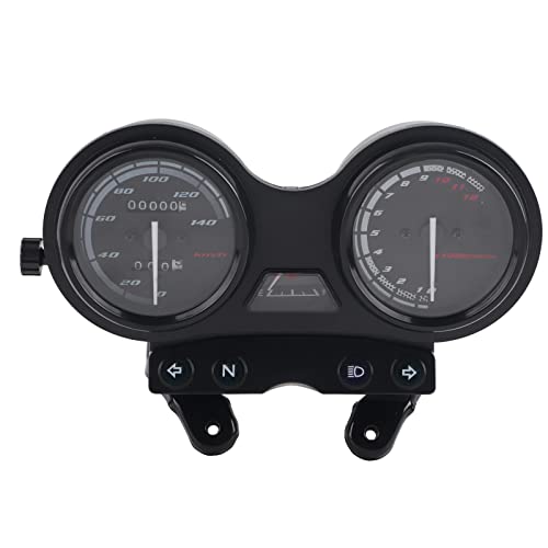 Tissting Motorrad Tachometer LCD 12000 U/min Digital, Odometer Geschwindigkeitsmesser wasserdicht 12V mit Ölanzeige für YBR 125 von Tissting
