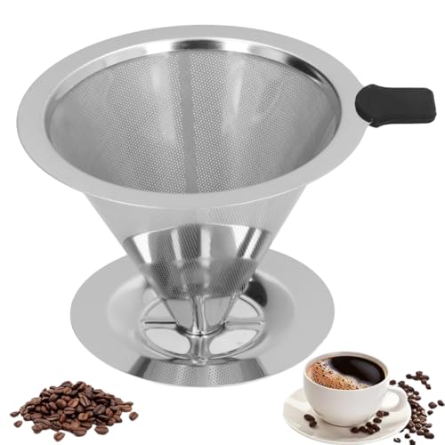 Tissting Permanenter Pour Over Kaffeefilter,Kaffee Filter Tropfer Edelstahl Wiederverwendbare Kaffee Filter Edelstahl Permanent Kaffeefilter für bis zu 4 Tassen(2-4 Cups) von Tissting