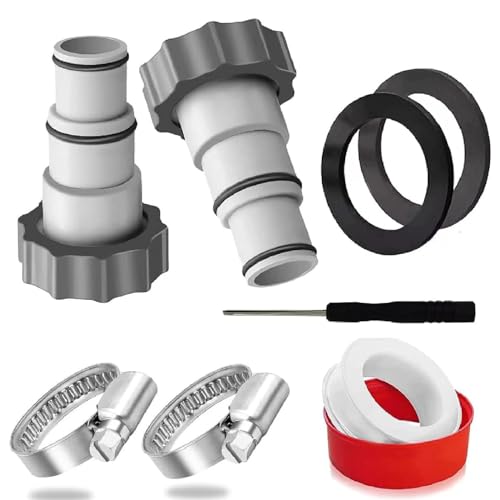 Tissting Poolschlauch -Adapter -Kit, 2 PCs PVC -Gewindeanschlussanschlussanpassungsanpassungs -Arupumpen, Ersatzbeschläge für 1,25 Zoll und 1,5 -Zoll -Schläuche mit Filterpumpensalzsystemen von Tissting