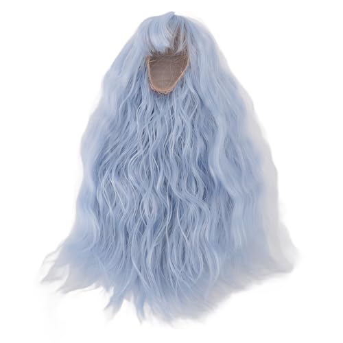 Tissting Puppenhaar Perücken, 1/4 BJD Langes Lockiges Hochtemperatur Faserhaar mit Pony, Künstliche Puppenperücken für 7,3 bis 8,3 Zoll Puppen mit Einem Kopfumfang(Sternenhimmelblau) von Tissting