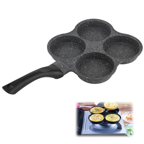 Tissting Spiegeleipfanne, Pancake Pfanne 4 Loch Augenpfanne Antihaft-Aluminium Pfanne für Frühstück Spiegelei Hamburger Steaks Pfannkuchen für Induktionsherd Gasherd Tissting Spiegeleipfanne, Pancake Pfanne 4 Loch Augenpfanne Antihaft-Aluminium Pfanne für Frühstück Spiegelei Hamburger Steaks Pfannkuchen für Induktionsherd Gasherd von Tissting