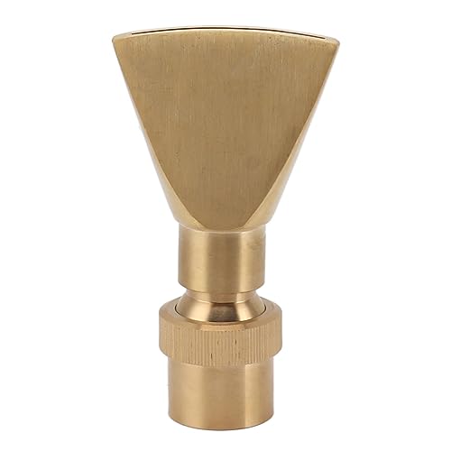Tissting Springbrunnen Düse, G1 Zoll 50–100 KPa 0–180 Grad Verstellbare Brunnen Düse Fächer Form Gold Kupfer Wasserdüse Brunnendüse für Garten Pool Teich von Tissting