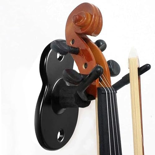 Tissting Violine Wandhalterung Kleiderbügel Eisenbasis Violine Kleiderbügel Halterung Mmit Bogenhaken, Doppelkopf Violine Haken Viola Ständer(1 Pcs) von Tissting