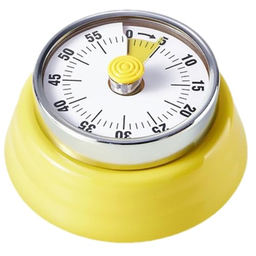 Tissting Visueller Timer, 60-Minuten Countdown Timer, Eieruhr Mechanisch mit Magnetfuß Manueller Countdown für Kinder Studie Arbeit Kochen (Gelb) von Tissting