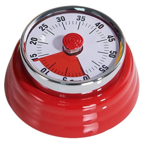 Tissting Visueller Timer, 60-Minuten Countdown Timer, Eieruhr Mechanisch mit Magnetfuß Manueller Countdown für Kinder Studie Arbeit Kochen (Rot) von Tissting