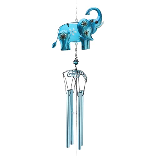 Tissting Windspiele, Blauer Elefant zum Aufhängen Gedenk-Windspiele für den Außenbereich mit S-Haken, Garten-Gedenk-Windspiele für Heimdekoration, Garten, Terrasse von Tissting