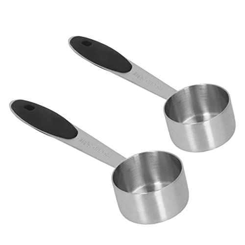 Tisting Edelstahl Kaffee Messlöffel, Kaffeebohne Messlöffel 1/8 Tasse 30ml Messlöffel Tisch löffel Tisch löffel Silikon griff für gemahlene Kaffee und Bohnen von Tissting
