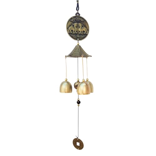 Windspiel, Vintage Metall Windspiel Glocken, Chinesische Feng Shui Glücksglocke Hängende Ornament für Glück Haus Garten Terrasse Hof Hängende Dekoration Geschenk(Geister Brave) von Tissting