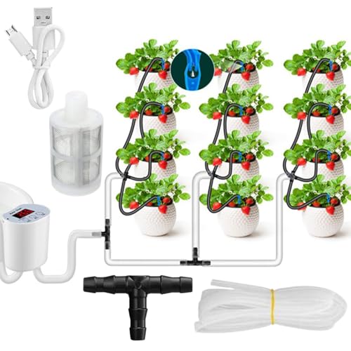 Tisujune Automatische Pflanzenbewässerung Indoor - Selbstbewässerungssystem Für Pflanzen | Intelligente Pflanzenhilfe Für Garten Gewächshaus Terrasse von Tisujune