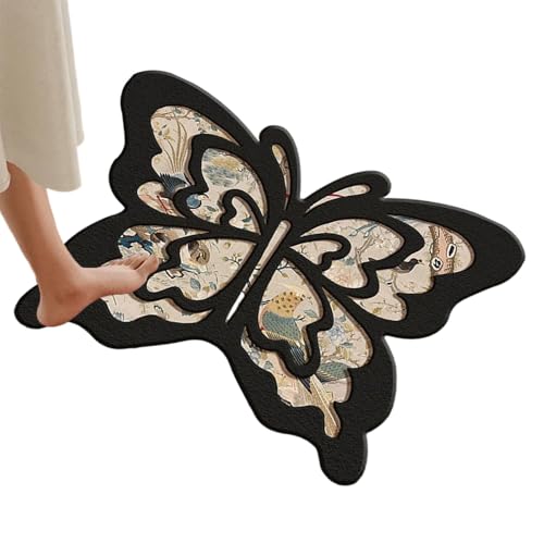 Tisujune Badezimmer Duschmatte,rutschfeste Retro-Duschmatte Mit Tierdesign - Schnelltrocknende Badewannenauflage Für Kinder, Senioren, Haustiere & Wohnung Bad Hotel Spa von Tisujune