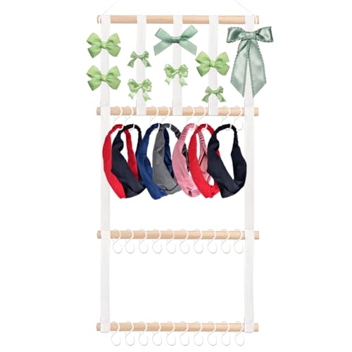 Tisujune Bow Storage - Schleifenhänger,Wall Decoration With 30 Hooks Necklace Display For Kids Bedroom Nursery Room Playroom Tisujune Bow Storage - Schleifenhänger,Wall Decoration With 30 Hooks Necklace Display For Kids Bedroom Nursery Room Playroom von Tisujune