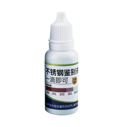 Tisujune Edelstahl Testflüssigkeit, 15 ml Prüflösung für Sanitärkeramik & Geschirr, Nachweisreagenz zur Ermittlung von Sanitärkeramik Geschirr und Edelstahlanalyse von Tisujune