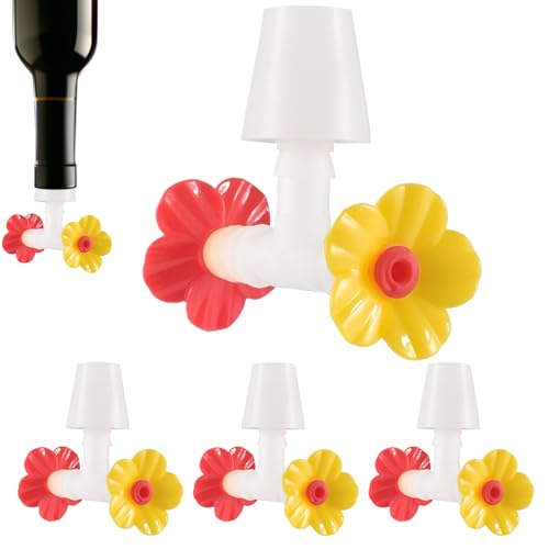 Tisujune Futter Ports | 4 Stück -Futterröhren Mit Blumenmuster Und Verschlussstücke,Vielseitige Futteröffnungen Mit Tropfsicherer Spitze Tisujune Futter Ports | 4 Stück -Futterröhren Mit Blumenmuster Und Verschlussstücke,Vielseitige Futteröffnungen Mit Tropfsicherer Spitze von Tisujune