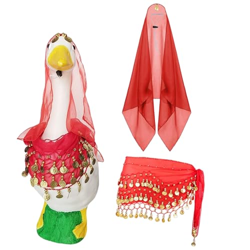 Tisujune Garten Gänse Outfits,Rasen Gänse Kleidung | Kopfschmuck Paillettenrock Zubehör Outdoor Deko Für Feiertage Garten Terrasse Campingplatz Tisujune Garten Gänse Outfits,Rasen Gänse Kleidung | Kopfschmuck Paillettenrock Zubehör Outdoor Deko Für Feiertage Garten Terrasse Campingplatz von Tisujune