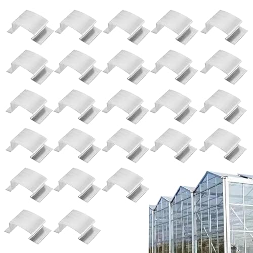 Tisujune Gewächshaus Clips - 25X Verglasungsreparatur Clips Ersatz | Wetterfeste Halterungen Ersatz für Reparatur Befestigung Gewächshaus Wintergarten von Tisujune
