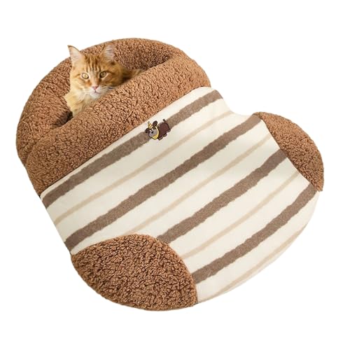 Tisujune Katzen Schlafsack | Weich Warmer Überdachter Katzen Schlafplatz | Umhüllte Plüsch Haustier Kissenecke Für Boden Reise Wohnung Büro Schlafzimmer Balkon Außenbereich Tisujune Katzen Schlafsack | Weich Warmer Überdachter Katzen Schlafplatz | Umhüllte Plüsch Haustier Kissenecke Für Boden Reise Wohnung Büro Schlafzimmer Balkon Außenbereich von Tisujune