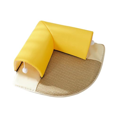 Tisujune Katzenbett Mit Tunnel - Kühlendes Kätzchen-Kissen Mit Höhle,rutschfeste 2 in 1 Wärmehöhle mit abnehmbarem Kissen für Kätzchen und Kleintiere von Tisujune