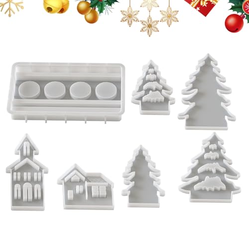 Tisujune Teelichthalter Formen Für Epoxy Harz | Weihnachtsbaumhaus Gipsform,Einfache Entformung Silikon Form Gips Heimdekoration Weihnachtsprojekte Tisujune Teelichthalter Formen Für Epoxy Harz | Weihnachtsbaumhaus Gipsform,Einfache Entformung Silikon Form Gips Heimdekoration Weihnachtsprojekte von Tisujune