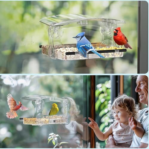 Tisujune Vogelfutterhaus Mit Fenstersaugnapf - Transparentes Fenster Vogelfutterhaus - Transparentes Acryl Abnehmbarer Futterbehälter Dicht Für Balkon Terrasse Garten Fenster Tisujune Vogelfutterhaus Mit Fenstersaugnapf - Transparentes Fenster Vogelfutterhaus - Transparentes Acryl Abnehmbarer Futterbehälter Dicht Für Balkon Terrasse Garten Fenster von Tisujune