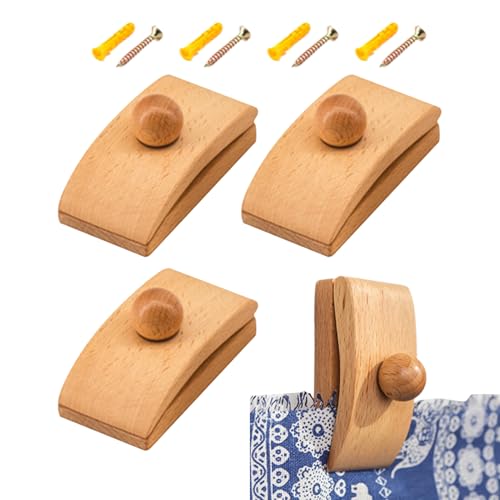 Tisujune Wandhalterung Für Wandteppiche - 4 Stk. Massivholz Wandhalter Dekoration | Raumdeko Clip Für Hotel Schlafzimmer Arbeitsplatz Tisujune Wandhalterung Für Wandteppiche - 4 Stk. Massivholz Wandhalter Dekoration | Raumdeko Clip Für Hotel Schlafzimmer Arbeitsplatz von Tisujune