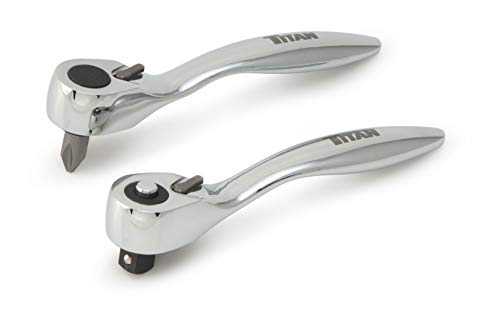 Titan 11203 2-teiliges gekröpftes Mikro-Ratschen-Bit-Treiber- und Ratschen-Set von Titan