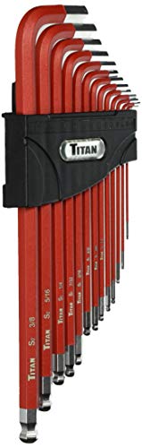 Titan Tools 12713 SAE Anti-Rutsch-Sechskantschlüssel-Set – Mehrfarbig (13-teilig) von Titan