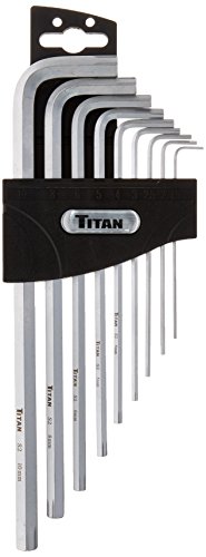 Titan 12757 Extra-langer Arm metrischer Sechskant-Auszieher und Sechskantschlüssel-Set, 9-teilig von Titan