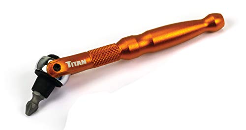 Titan 11323 1/4-Zoll-Schwenkkopf, Mikro-Bit-Schraubendreher, Orange von Titan