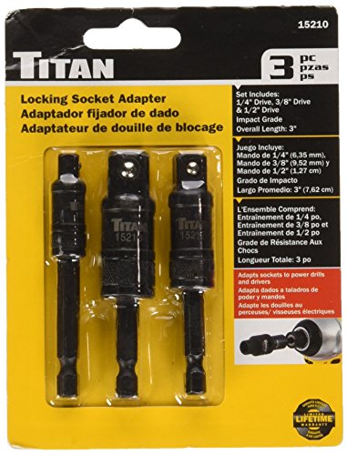 Titan Tools 15210 3 Zoll Locking Socket Adapter Set – Schwarz (3-teilig) von Titan