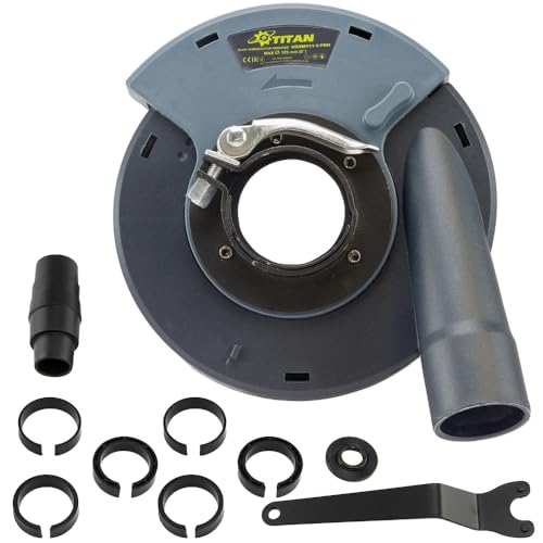 Titan USSM111-6- Absaughaube für Winkelschleifer - Staubschutz mit Bürstenkranz für Diamantschleiftopf - für Winkelschleifer bis 180mm - Schnellspannsystem von Titan
