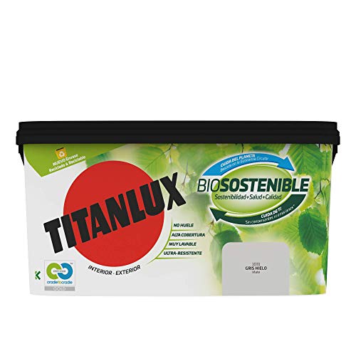 Titanlux Biosostenische Wandfarbe, Eisgrau, 4 l von TitanLux