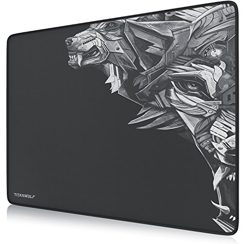 Titanwolf Mauspad XL Speed Gaming - 440 x 350mm - Komfort Mousepad - Tischunterlage Kopf - verbessert Präzision und Geschwindigkeit von Titanwolf