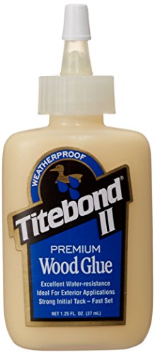 Titebond II Premium Holzleim, wasserfester Holzkleber für den Profigebrauch, Größe: 37 ml, 1 Stück, 500-1 von Titebond