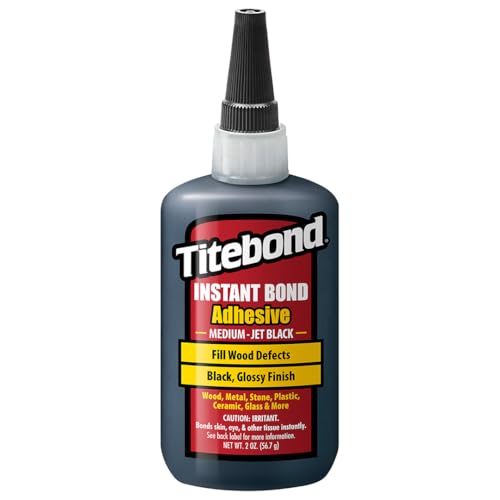 Titebond Instant Bond 8211 Mittelkleber, Reparatur, Holzbearbeitung, Handwerk, Stifthaftung, Haarrisse, Tiefschwarz, 57 ml von Titebond